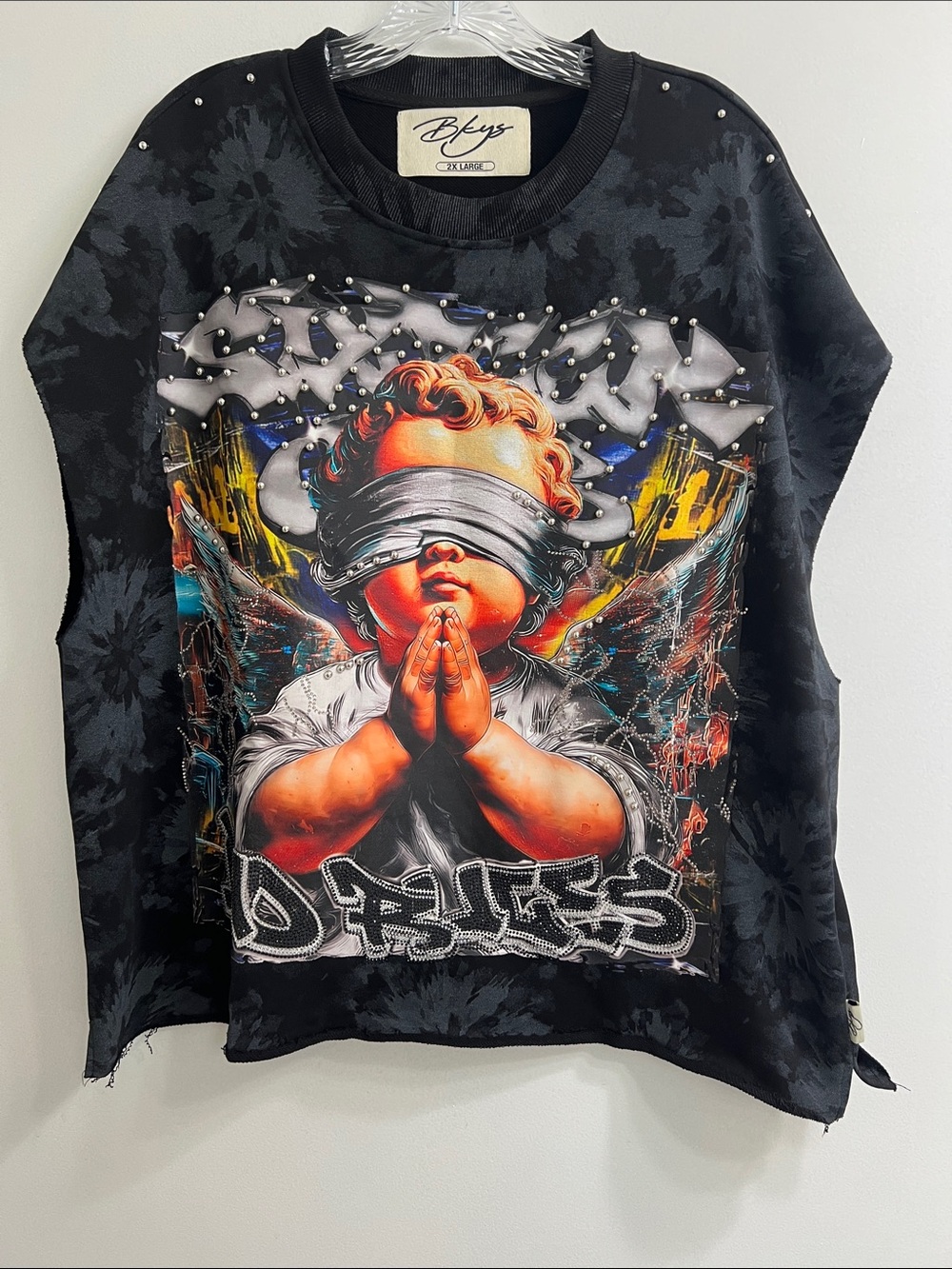 BKYS Black Graphic Angel Prayer Tee - Men’s Shirt